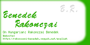 benedek rakonczai business card